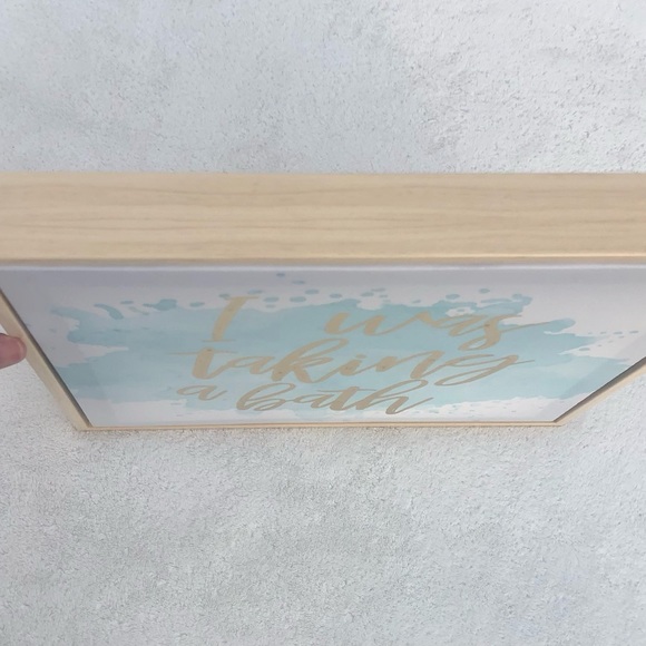 Gold Foil Canvas Wall Art I was Taking a Bath 13”x13” - Picture 8 of 9